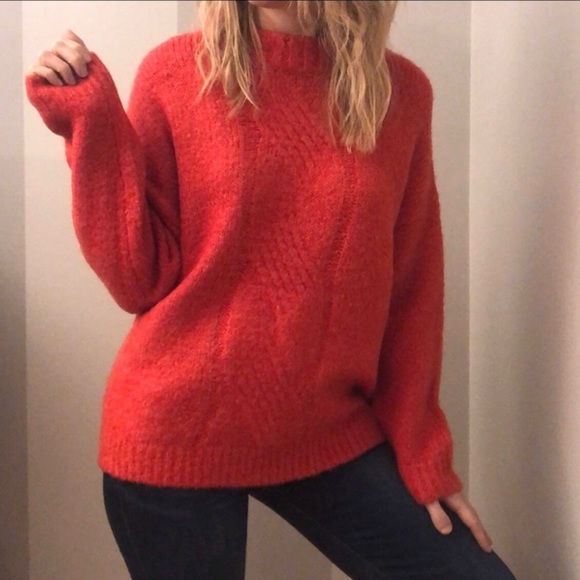 MICHELLE NICOLE Rich Red Crew Neck Warm Knit Sweater - Picture 3 of 8